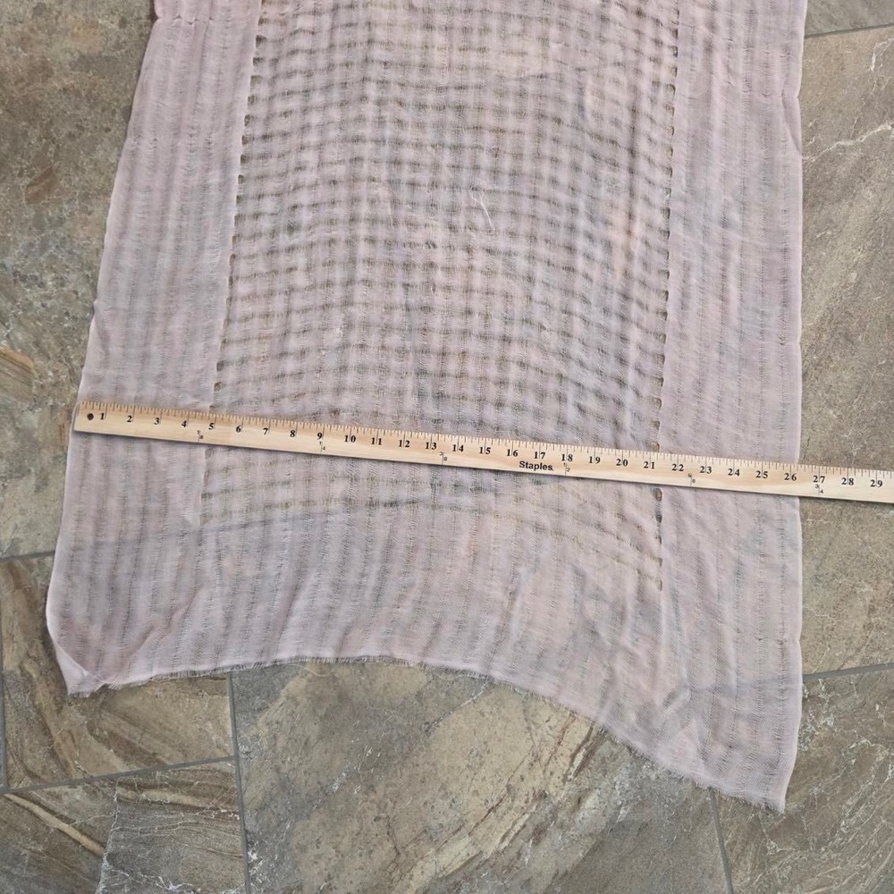 Bajra 100% Cashmere Scarf Light Pink Open Weave Handmade in Nepal Wrap Shawl - Picture 3 of 5